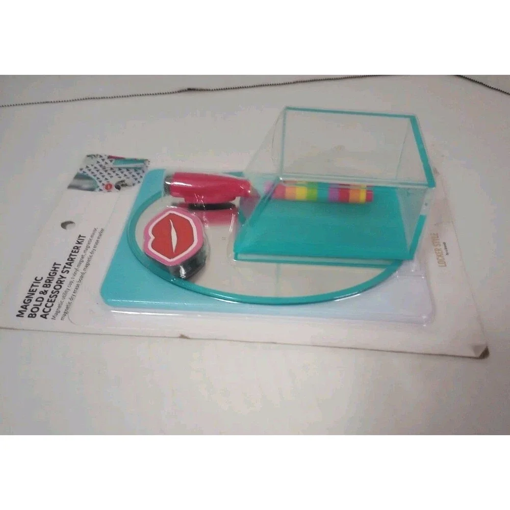 U Brands Magnetic Locker Bold & Bright Value Starter Kit -Teal- School Office